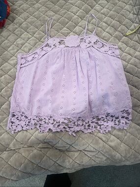 Sundance Lavender Crochet-Trim Spaghetti Strap Camisole